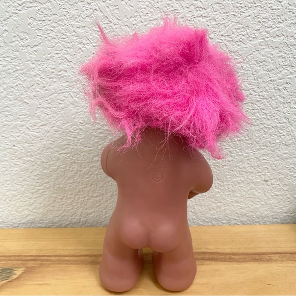 Rare Vintage 1985 Thomas DAM Troll 9" Doll Pink Hair Tuxedo Made In Denmark - Picture 8 of 12